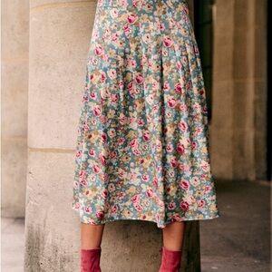 Sezane Floral Midi Skirt